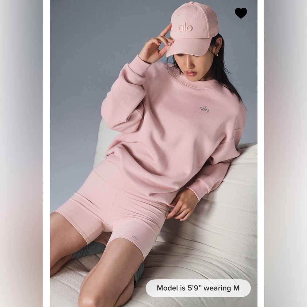 🎀ALO🎀 Ballet Pink Accolade Crew Neck Pullover NWT